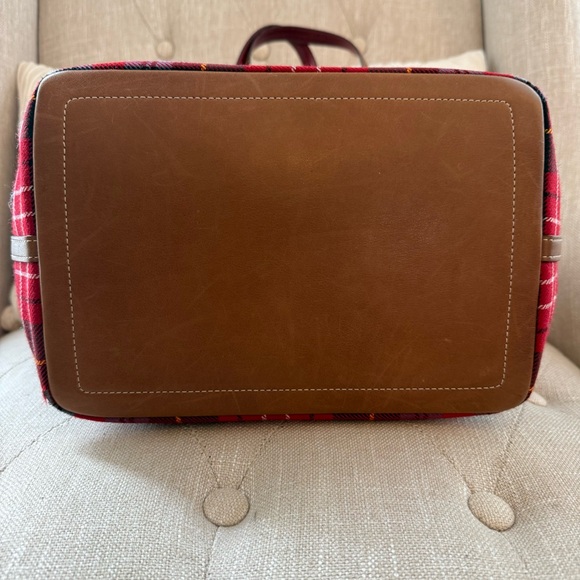 Coach Hamptons Tartan Plaid Wool Tote - Red Holiday Archive (2002) Vintage - Picture 7 of 11